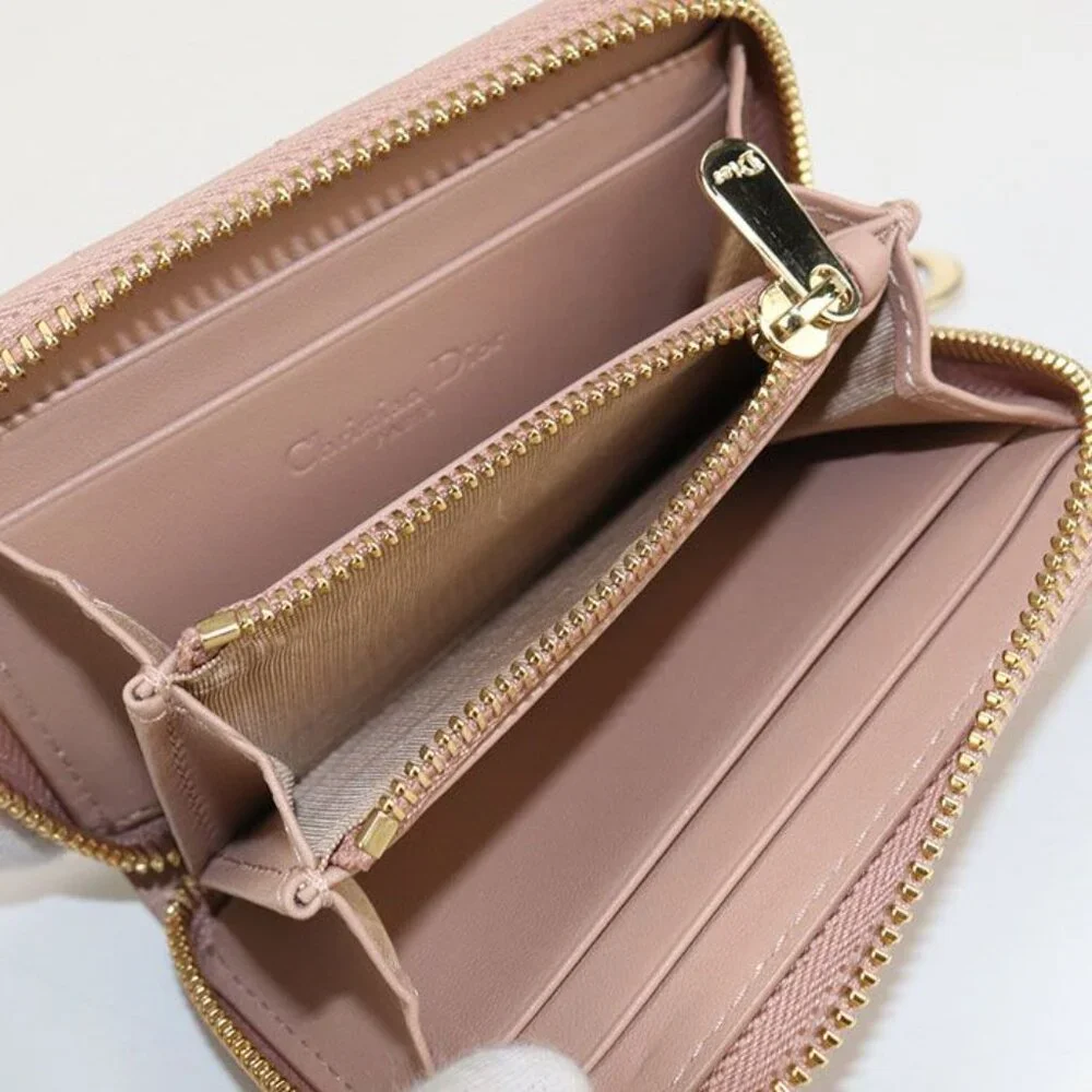Dior Zip Coin Case Small Lady Dior Coin Purse Leather